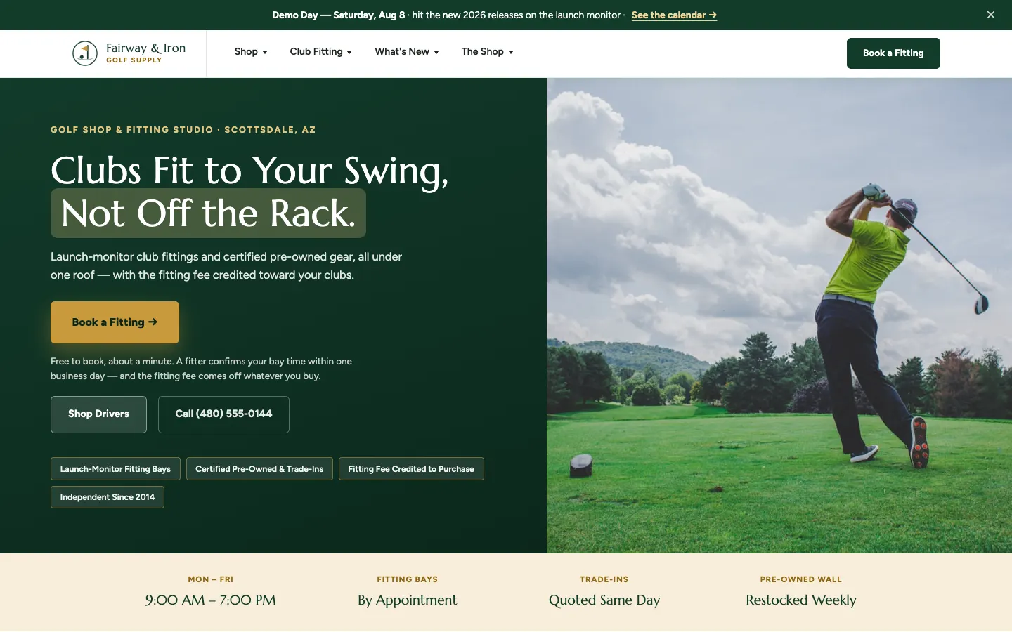 Fairway & Iron Golf Supply website